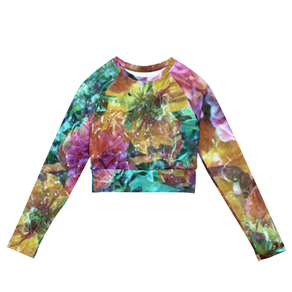 Recycled long-sleeve crop top