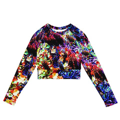 Recycled long-sleeve crop top