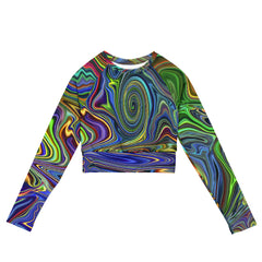 Recycled long-sleeve crop top